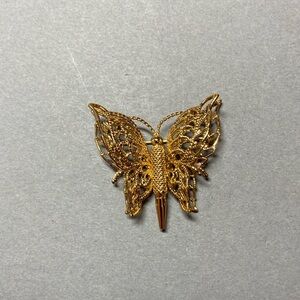 Vintage gold Monet butterfly pin